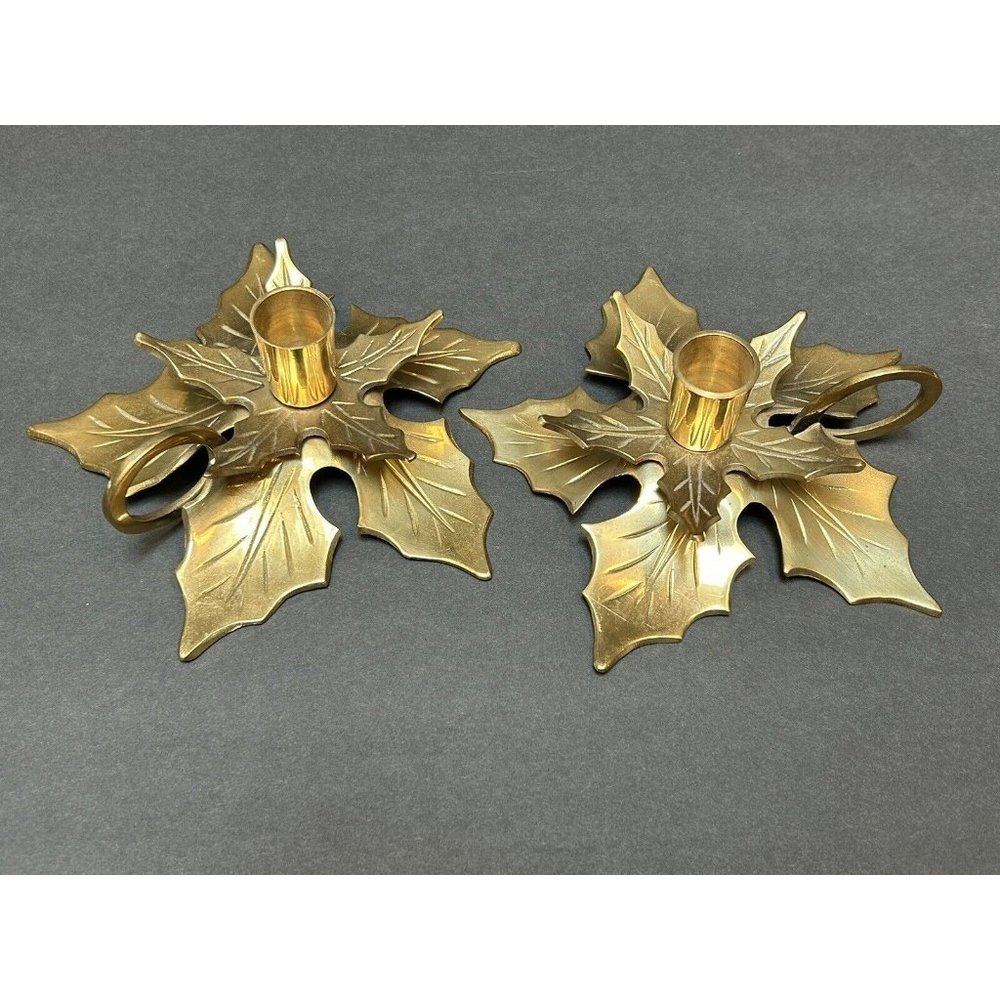 Gold Leaf Candle Holders